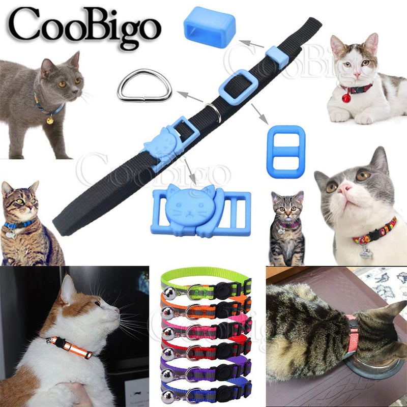 CooBigo 10sets Cat-Head Safety Breakaway Buckle Tri-glide Slider Buckles D ring Belt Loop keeper for DIY Cat Collar Accessory - Image 4
